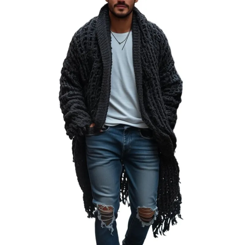 Men's Fashionable Loose Knitted Long Sleeve Casual Shawl Cardigan 53569801Z sold by Manly