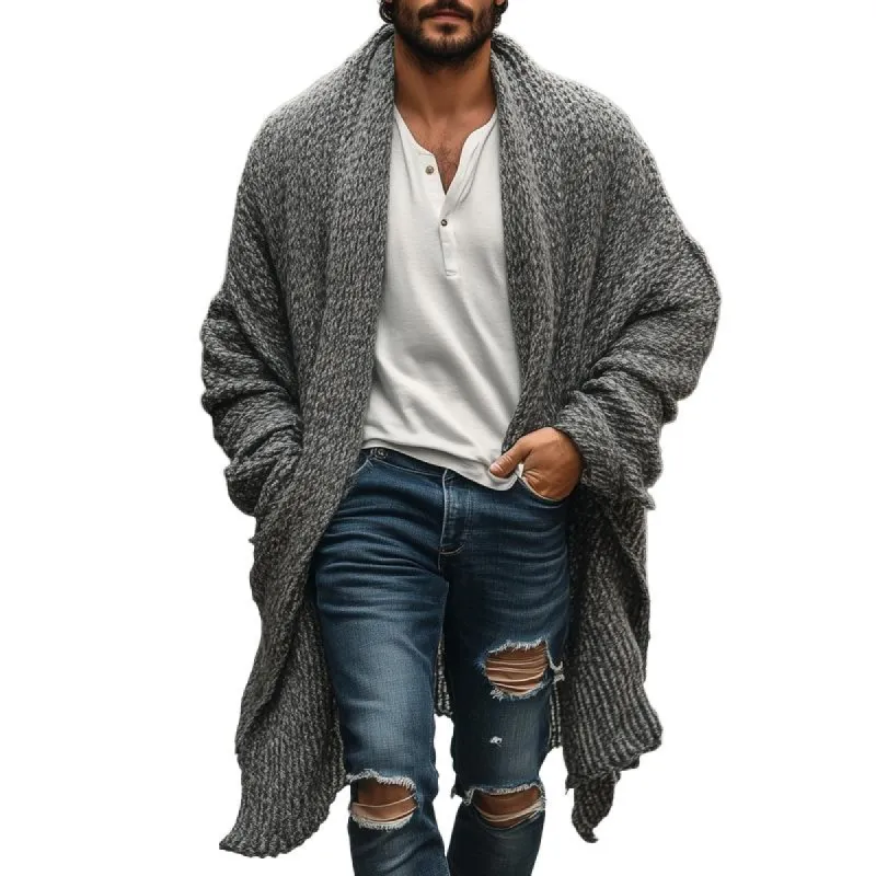 Men's Fashionable Loose Knitted Long Sleeve Casual Shawl Cardigan 67779945Z sold by Manly