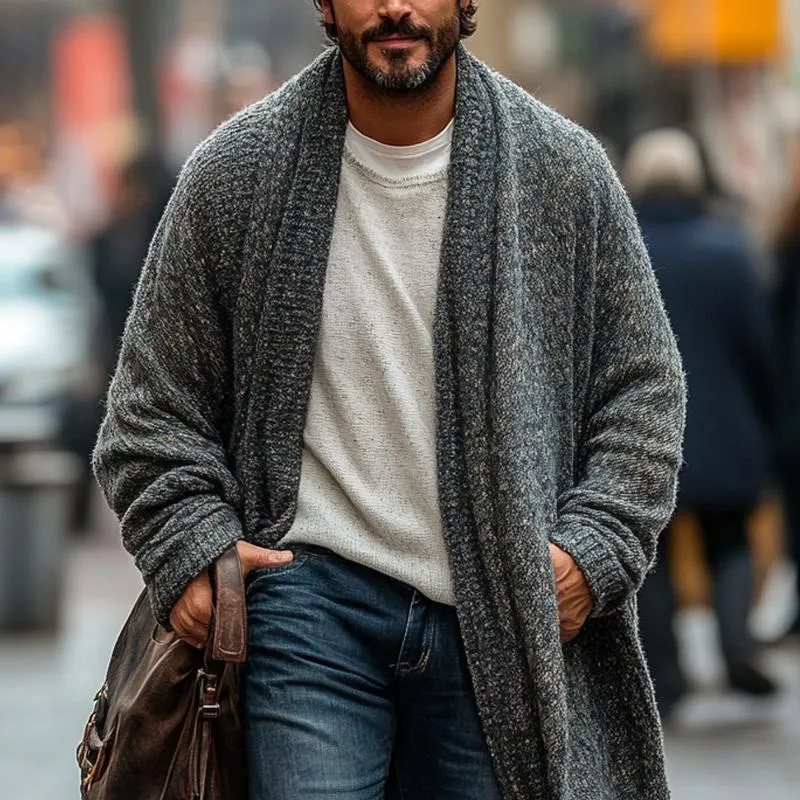 Men's Fashionable Loose Knitted Long Sleeve Casual Shawl Cardigan 80399891Z sold by Manly product image thumbnail 3