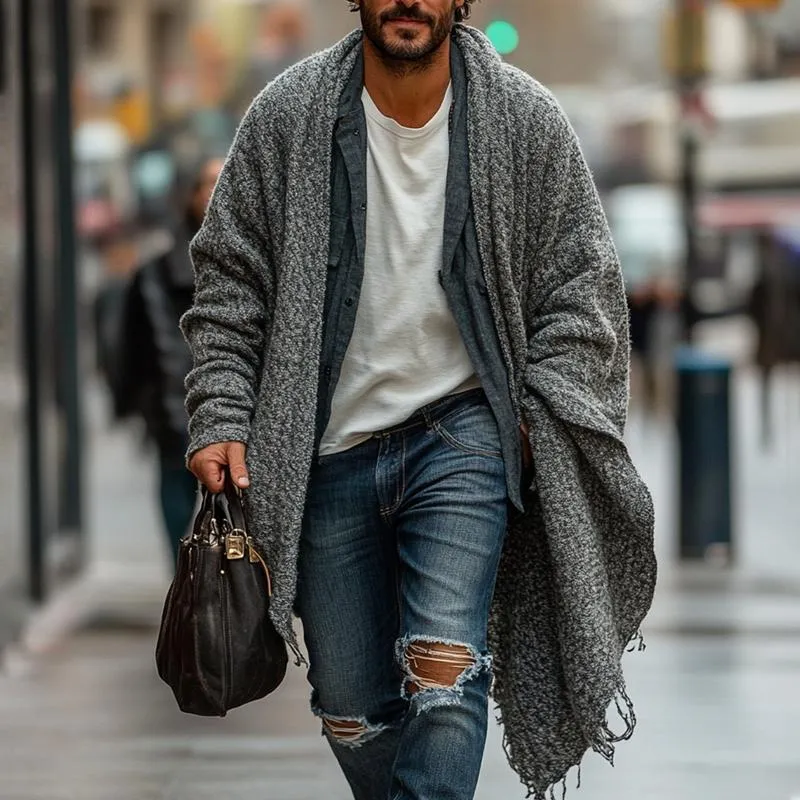 Men's Fashionable Loose Knitted Long Sleeve Casual Shawl Cardigan 37904080Z sold by Manly product image thumbnail 2