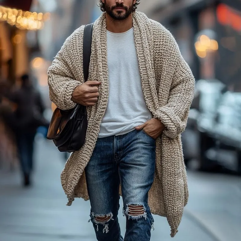Men's Fashionable Loose Knitted Long Sleeve Casual Shawl Cardigan 68520262Z sold by Manly product image thumbnail 2
