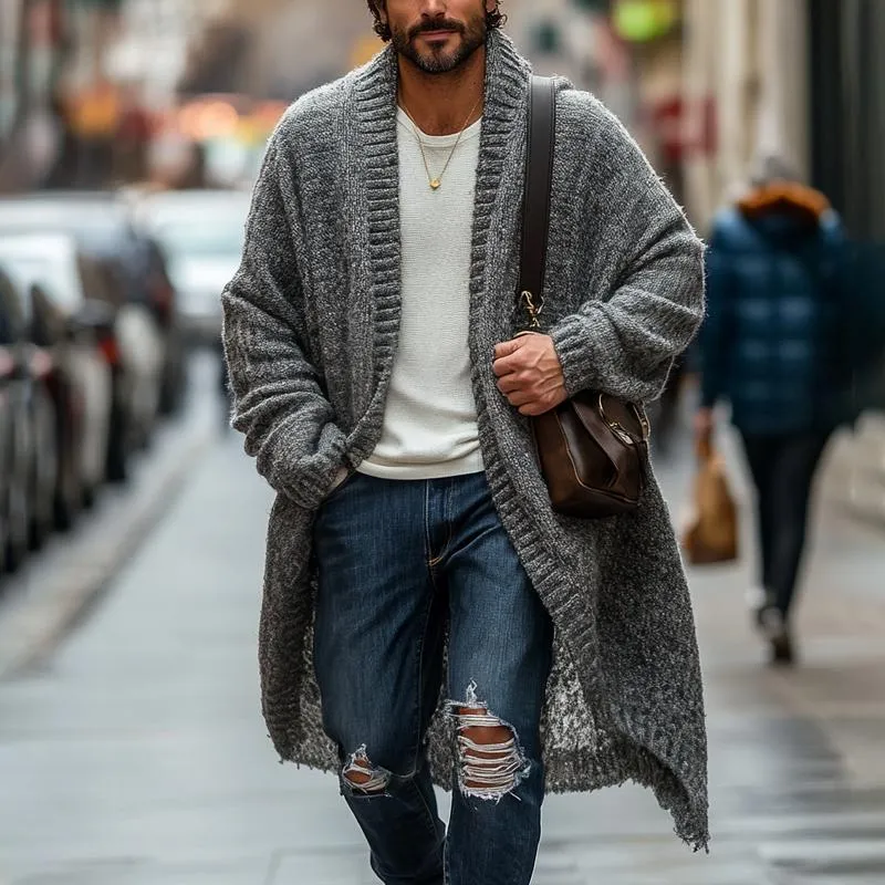 Men's Fashionable Loose Knitted Long Sleeve Casual Shawl Cardigan 82452502Z sold by Manly product image thumbnail 2