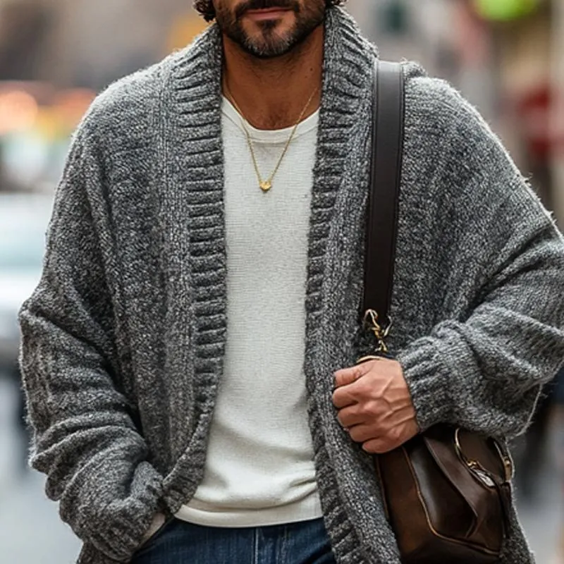 Men's Fashionable Loose Knitted Long Sleeve Casual Shawl Cardigan 82452502Z sold by Manly product image thumbnail 4
