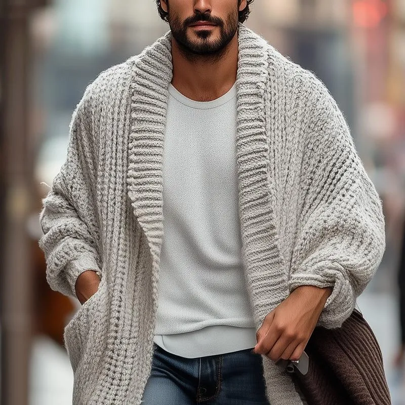 Men's Fashionable Loose Knitted Long Sleeve Casual Shawl Cardigan 75468325Z sold by Manly product image thumbnail 4
