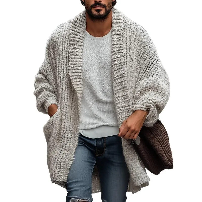 Men's Fashionable Loose Knitted Long Sleeve Casual Shawl Cardigan 75468325Z sold by Manly