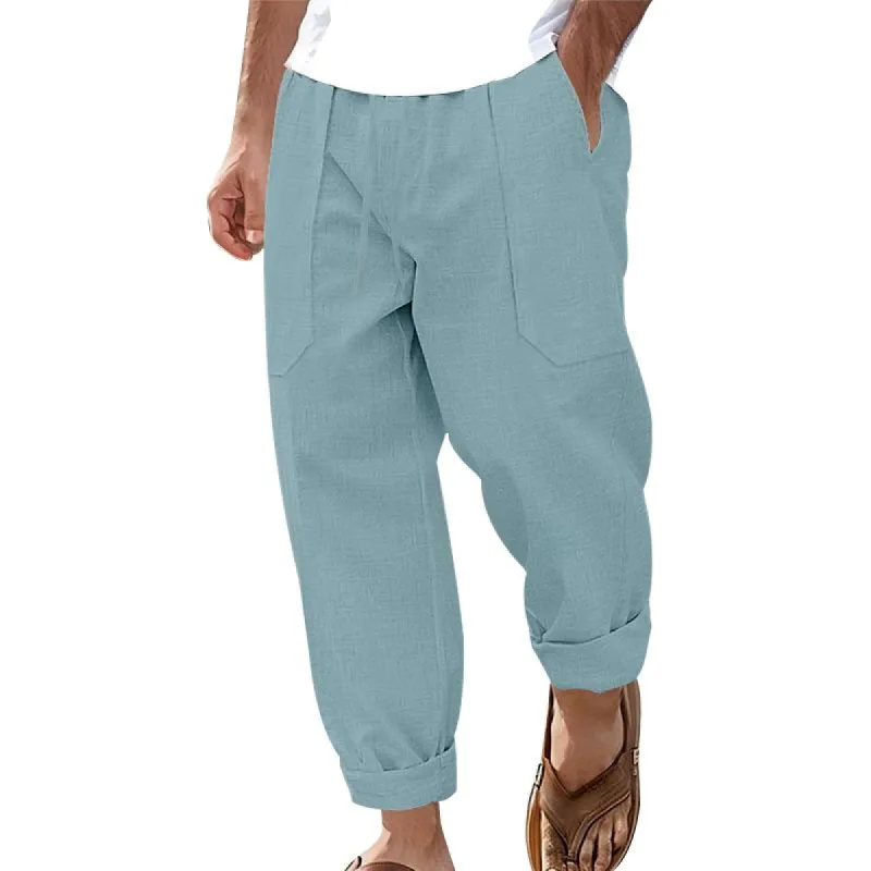 Men's Casual Cotton Linen Breathable Comfortable Pants 27843483M sold by Manly