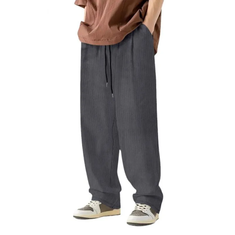 Men's Casual Corduroy Elastic Waist Sports Loose Pants 27025604M sold by Manly