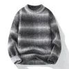 Men's Striped Crew Neck Knitted Sweater 91188011U sold by Manly