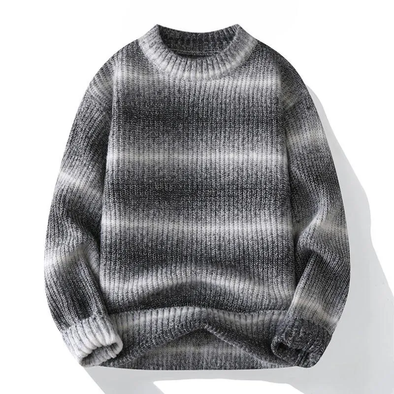 Men's Striped Crew Neck Knitted Sweater 91188011U sold by Manly
