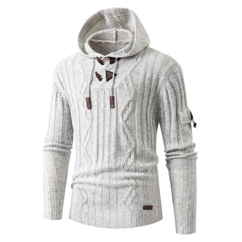Men's Slim Fit Long Sleeve Knit Hoodie 29783754U sold by Manly