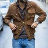Men's Vintage Suede Stand Collar Jacket 61454754U sold by Manly