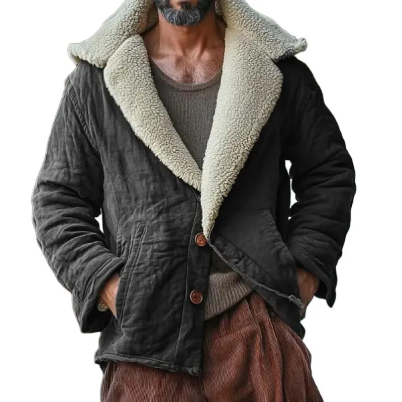 Men's Vintage Lambswool Lined Lapel Single Breasted Coat 59505756Y sold by Manly