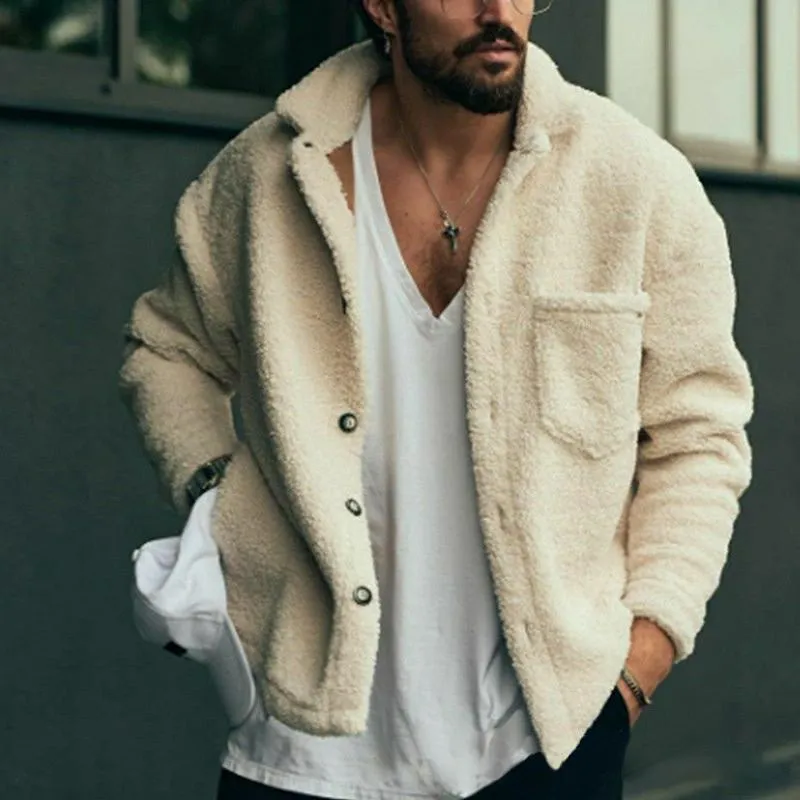 Men's Vintage Solid Chest Pocket Lambswool Jacket 57259134Y sold by Manly product image thumbnail 3