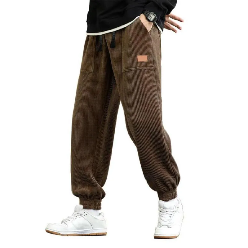 Men's Corduroy Casual Drawstring Cargo Pants 54928963Y sold by Manly