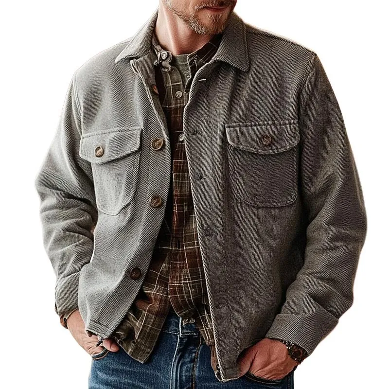 Men's Solid Canvas Lapel Jacket 57718099X sold by Manly