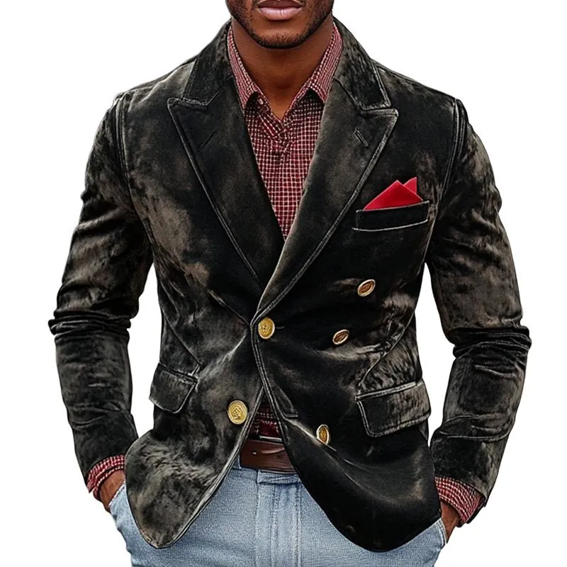 Men's Vintage Velvet Double Breasted Blazer 35718495X sold by Manly