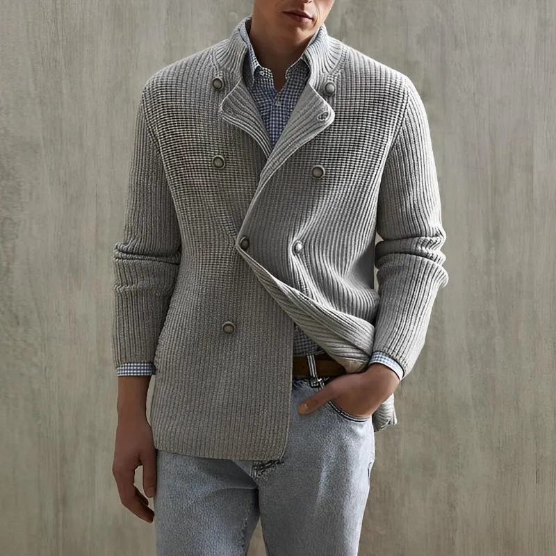 Men's Casual Lapel Double-breasted Loose Knitted Cardigan 97903585M sold by Manly product image thumbnail 2