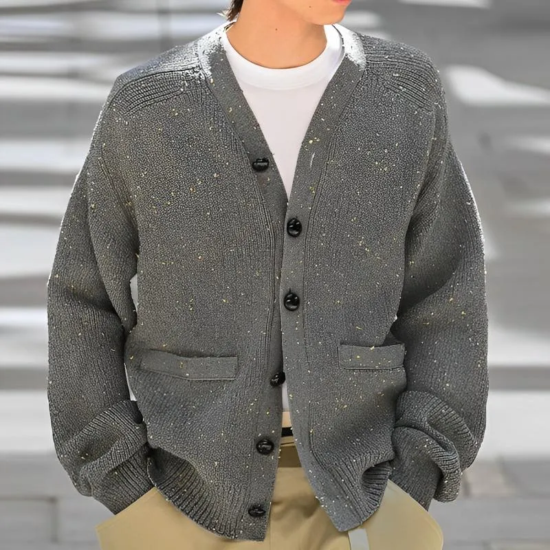 Men's Casual V-neck Single-breasted Loose Knitted Cardigan 95293255M sold by Manly product image thumbnail 2
