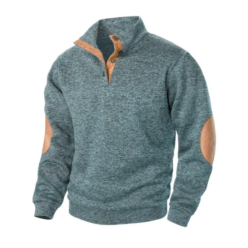 Men's Casual Stand Collar Colorblock Patchwork Loose Sweatshirt 14024678M sold by Manly product image thumbnail 5