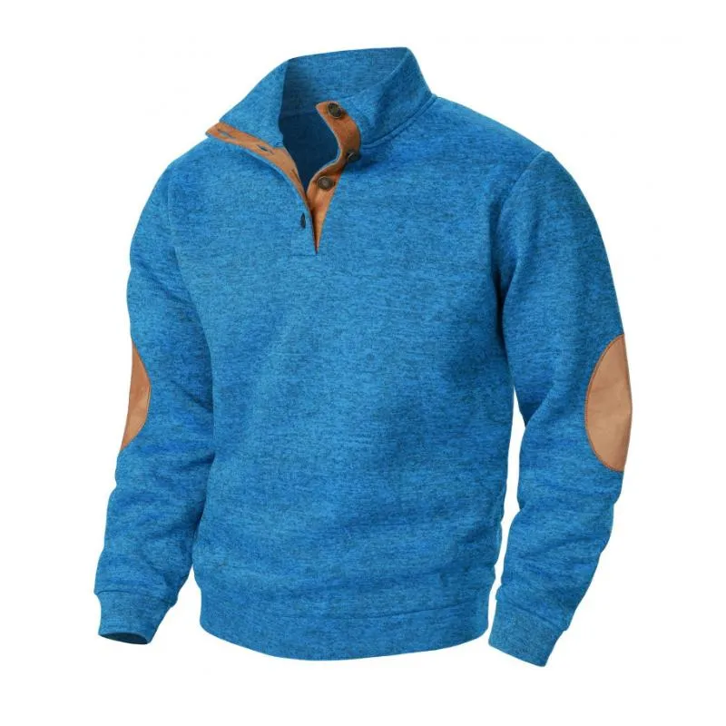 Men's Casual Stand Collar Colorblock Patchwork Loose Sweatshirt 14024678M sold by Manly product image thumbnail 4