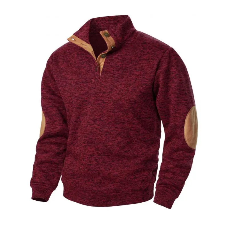 Men's Casual Stand Collar Colorblock Patchwork Loose Sweatshirt 14024678M sold by Manly product image thumbnail 3