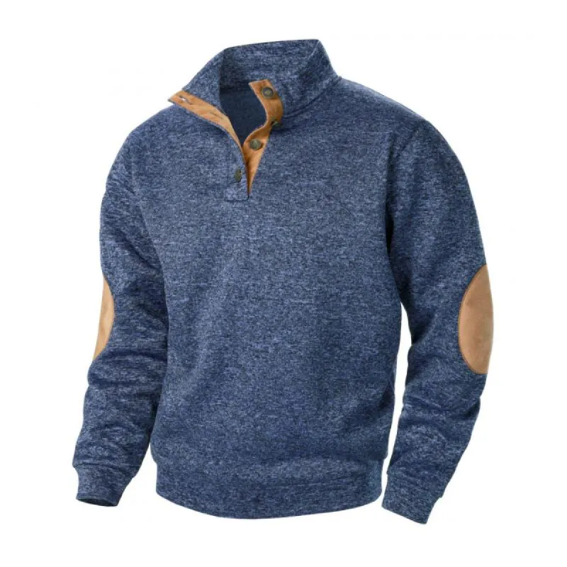 Men's Casual Stand Collar Colorblock Patchwork Loose Sweatshirt 14024678M sold by Manly