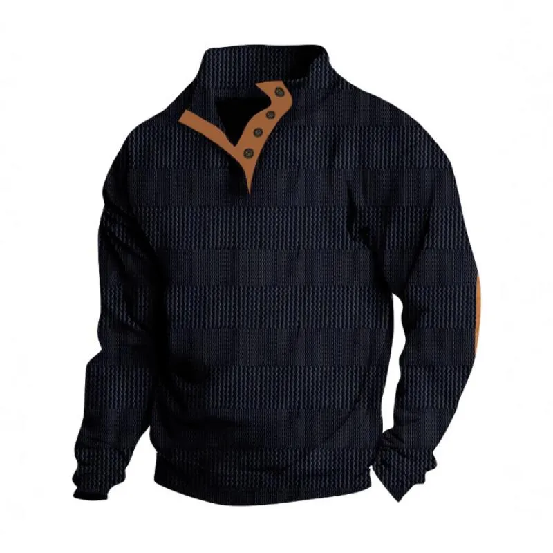 Men's Casual Jacquard Suede Patchwork Loose Fleece Tactical Sweatshirt 39153819M sold by Manly product image thumbnail 3