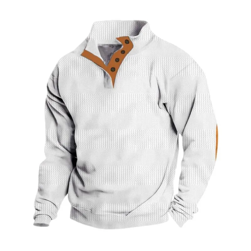 Men's Casual Jacquard Suede Patchwork Loose Fleece Tactical Sweatshirt 39153819M sold by Manly product image thumbnail 2