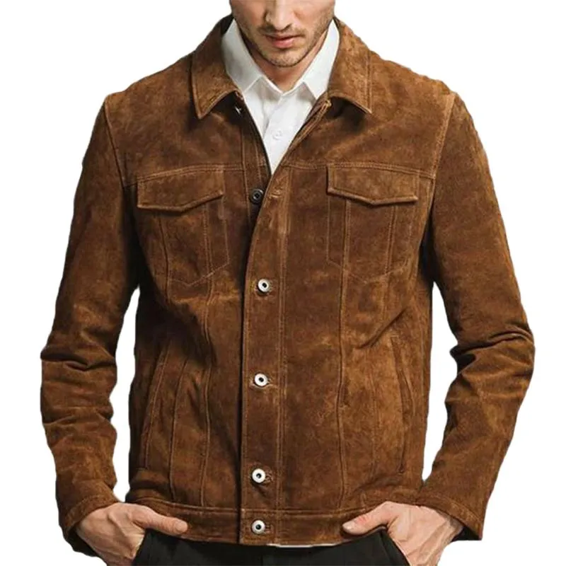 Men's Vintage Suede Button Jacket 59800076U sold by Manly