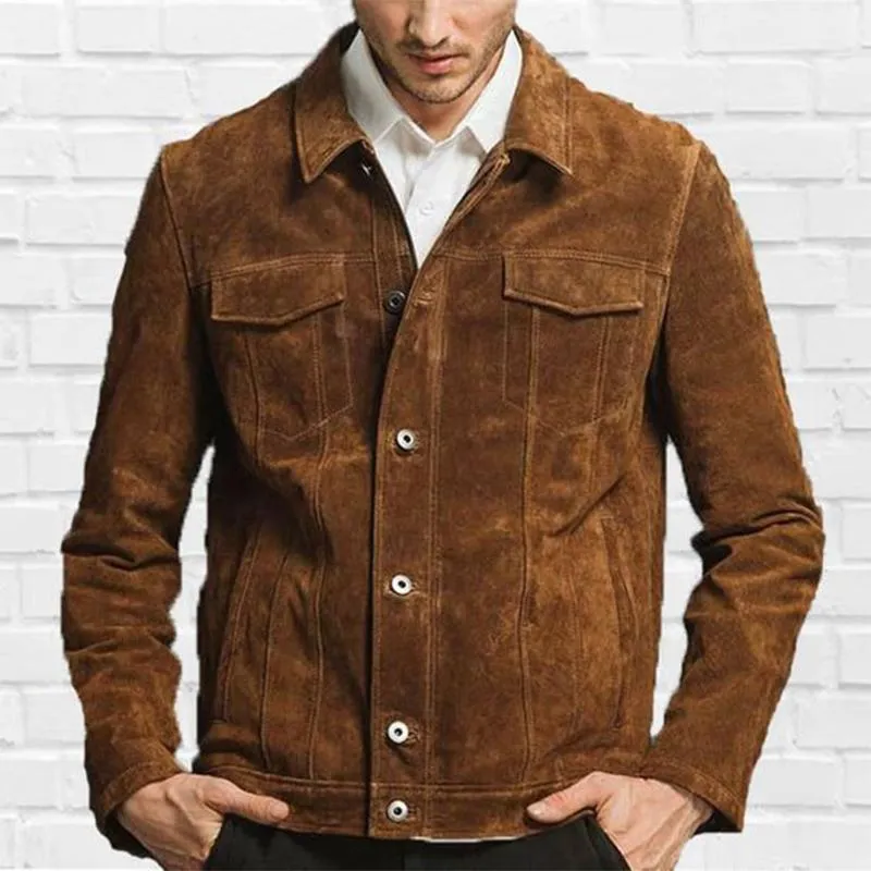 Men's Vintage Suede Button Jacket 59800076U sold by Manly product image thumbnail 2