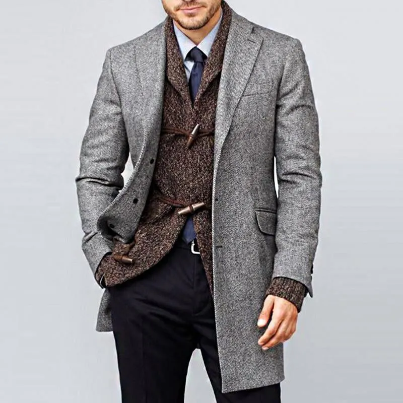 Men's Retro Casual Single Breasted Mid-Length Coat 16516896TO sold by Manly product image thumbnail 2