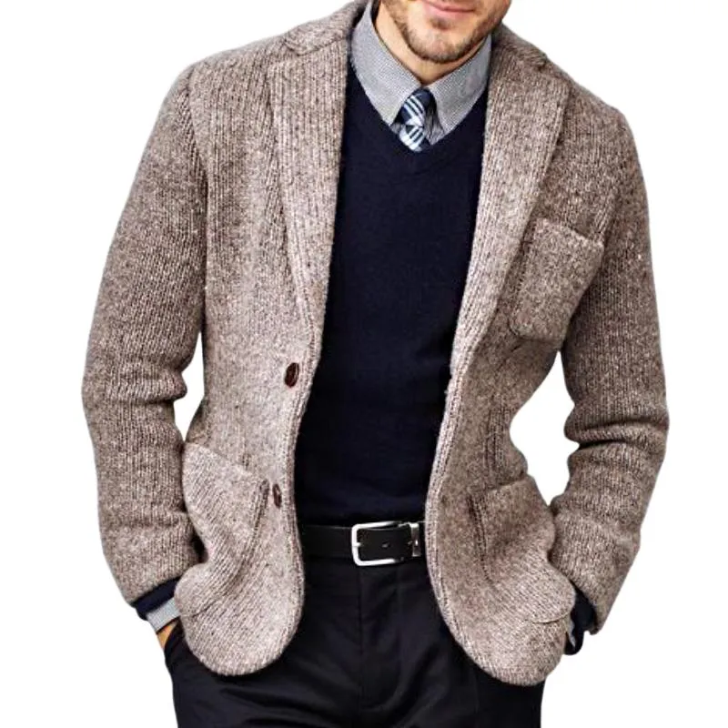Men's Retro Casual Lapel Pocket Knit Cardigan 35339952TO sold by Manly