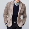 Men's Retro Casual Lapel Pocket Knit Cardigan 35339952TO sold by Manly