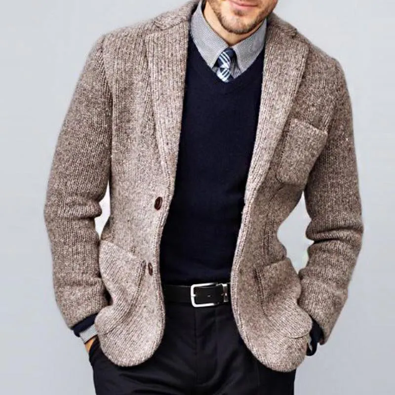Men's Retro Casual Lapel Pocket Knit Cardigan 35339952TO sold by Manly product image thumbnail 2