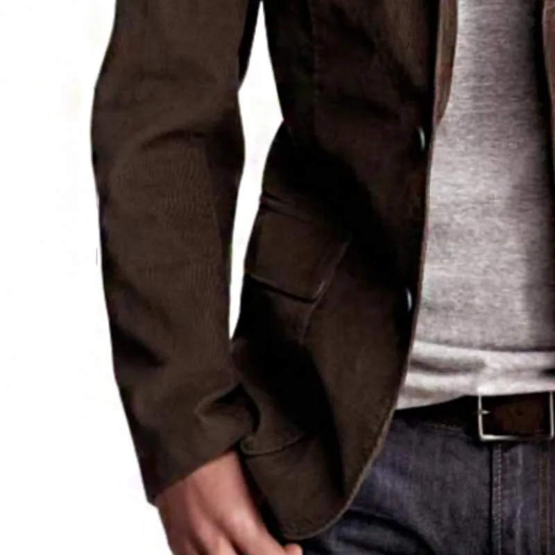 Men's Vintage Casual Solid Color Corduroy Pocket Blazer 02458806TO sold by Manly product image thumbnail 3