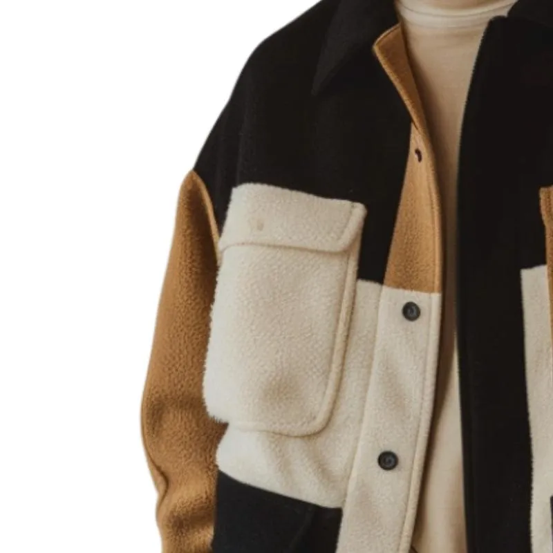 Men's Vintage Casual Stand Collar Polar Fleece Jacket 38984348F sold by Manly product image thumbnail 3