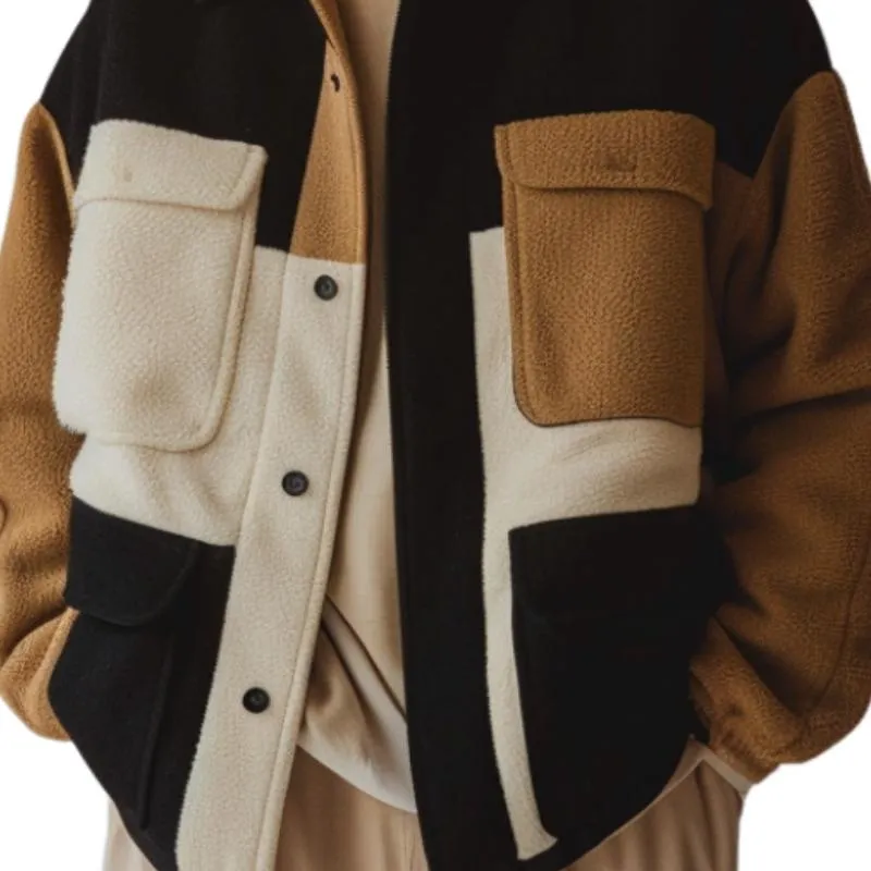 Men's Vintage Casual Stand Collar Polar Fleece Jacket 38984348F sold by Manly product image thumbnail 2