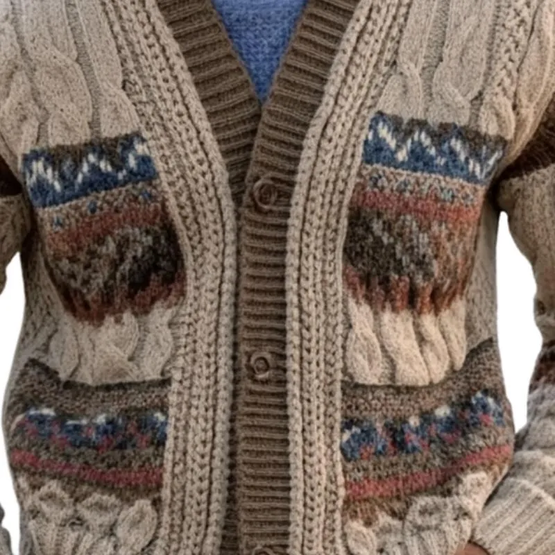 Men's Retro Casual Warm Knit Cardigan 83905275F sold by Manly product image thumbnail 2