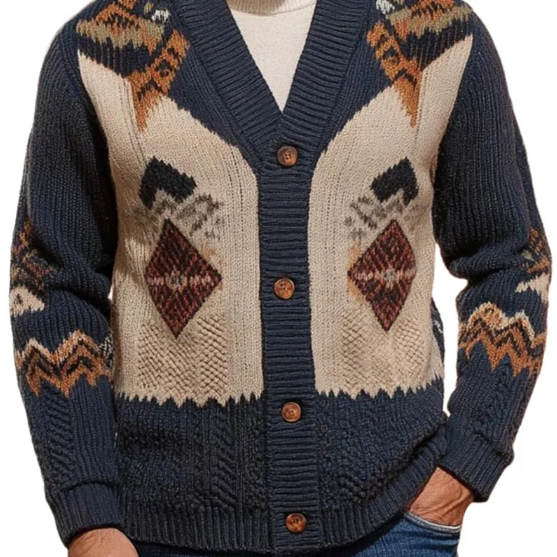 Men's Vintage Knitted Jacquard Cardigan 33328242F sold by Manly product image thumbnail 2