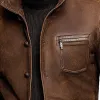 Men's Vintage Single Breasted Leather Lapel Jacket 65383166X sold by Manly