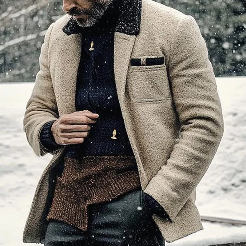 Men's Tweed with Paneled Collar Jacket 04733018U sold by Manly product image thumbnail 3