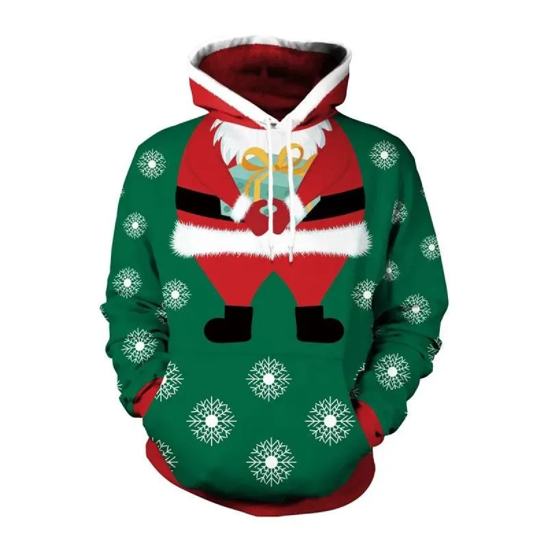 Men's Christmas Print Graffiti Casual Hoodie 78242582U sold by Manly