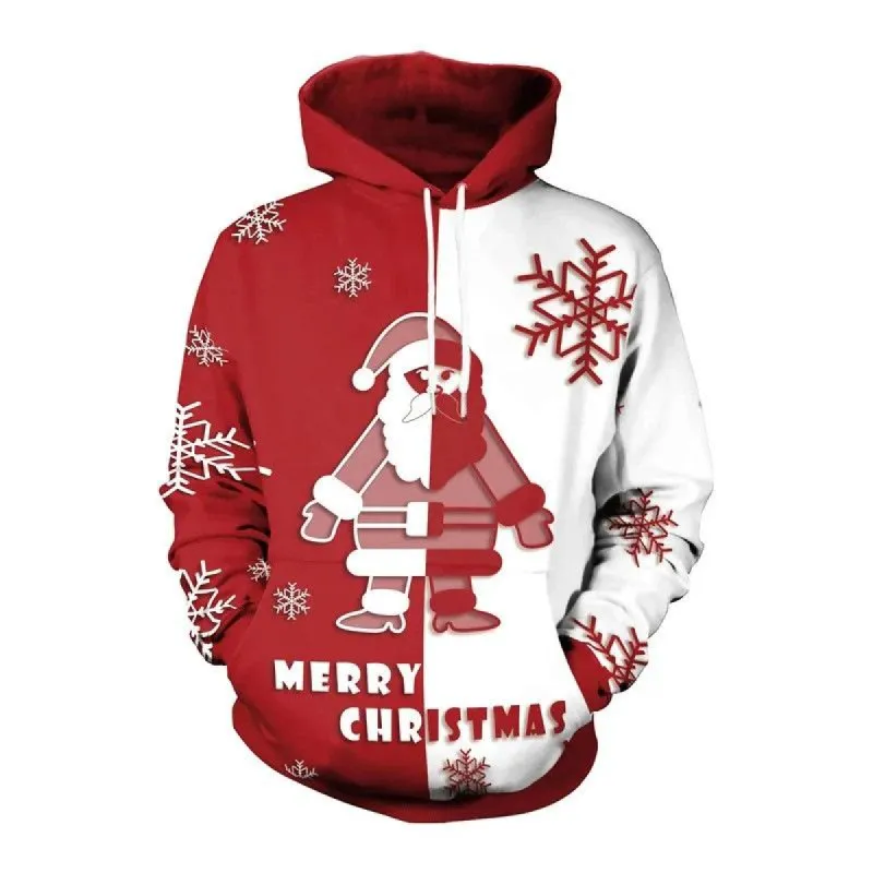 Men's Christmas Print Graffiti Casual Hoodie 17750496U sold by Manly