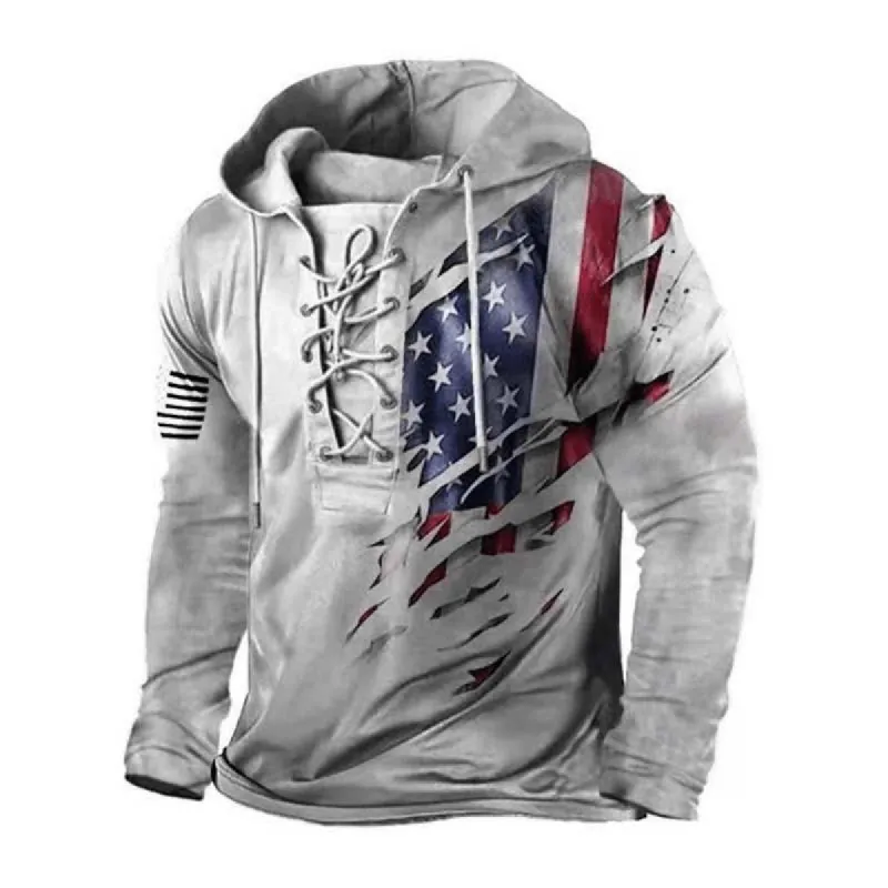 Men's 3D Digital Printing Personalized Hooded Long-sleeved Sweatshirt 27218804K sold by Manly