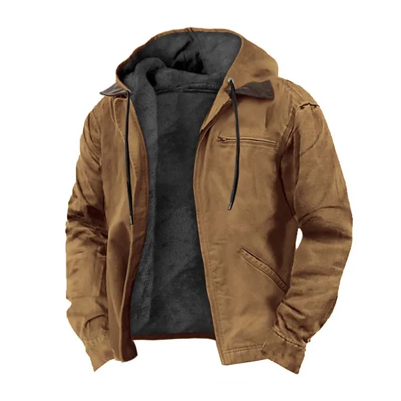 Men's Classic Casual Windproof Hooded Multi-Pocket Jacket 11086657K sold by Manly