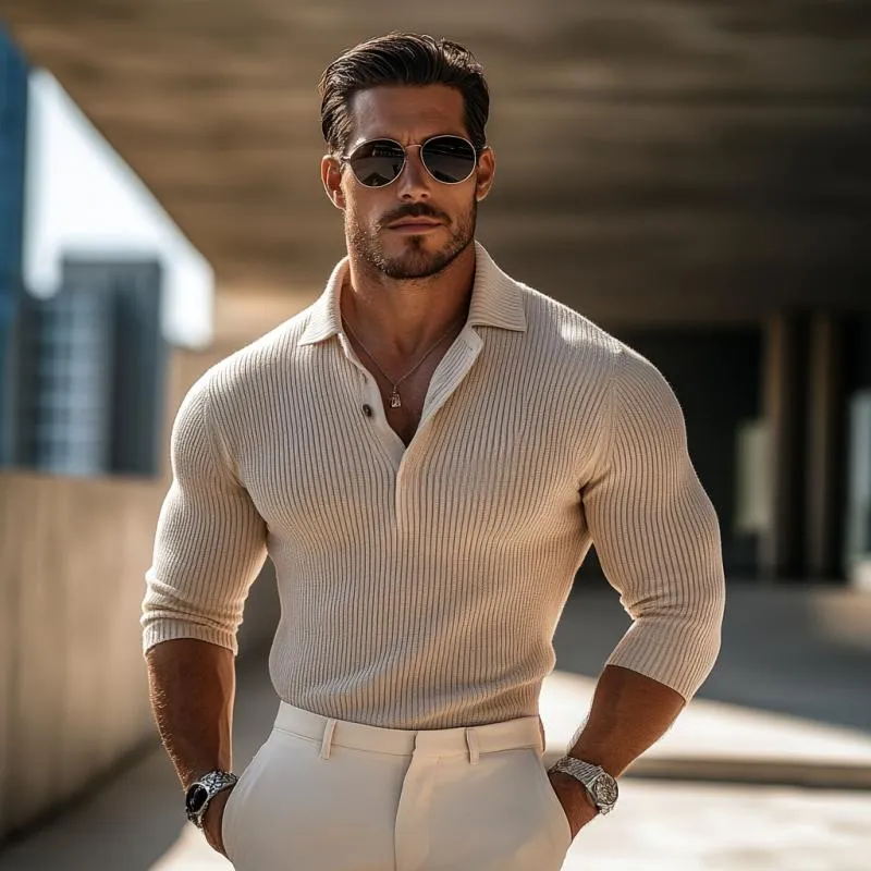 Men's Classic Slim Fit Comfort POLO collar Cotton Sweater 18447116K sold by Manly product image thumbnail 2