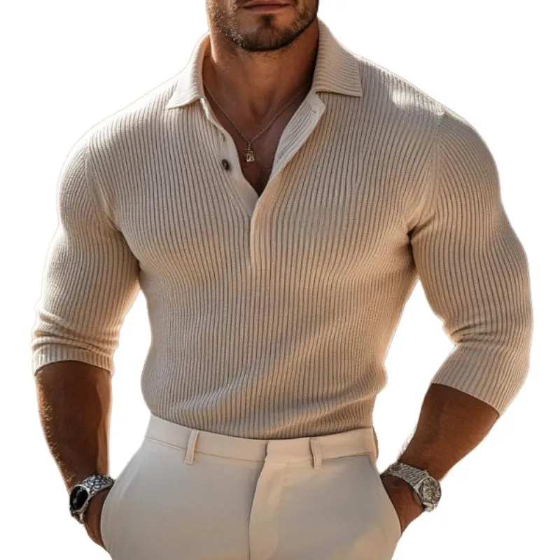 Men's Classic Slim Fit Comfort POLO collar Cotton Sweater 18447116K sold by Manly