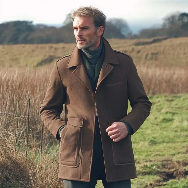 Men's Vintage Classic Loose Casual Gentleman Mid-Length Multi-Pocket Coat 55663976K sold by Manly product image thumbnail 2