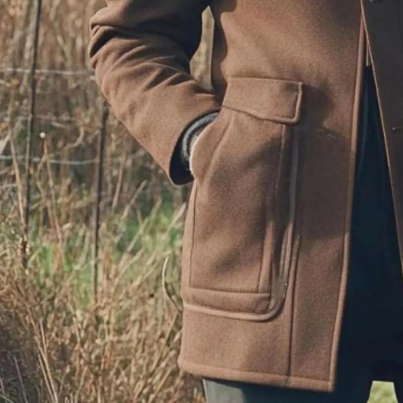 Men's Vintage Classic Loose Casual Gentleman Mid-Length Multi-Pocket Coat 55663976K sold by Manly product image thumbnail 4