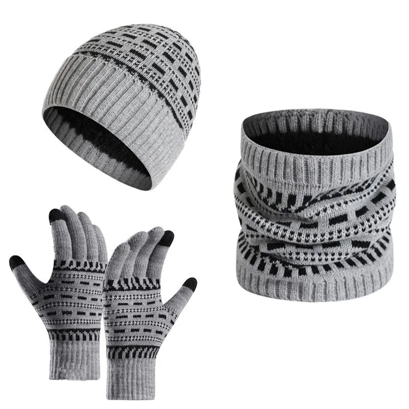 Men's Warm Knitted Hat, Scarf and Gloves Three-piece Set 65725898F sold by Manly product image thumbnail 5